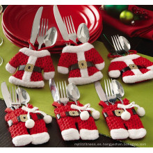 Fancy Santa Decoraciones de Navidad Silverware titulares bolsillos cena decoración de mesa